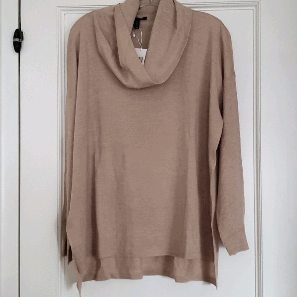 EILEEN FISHER cowl neck boxy sweater pullover